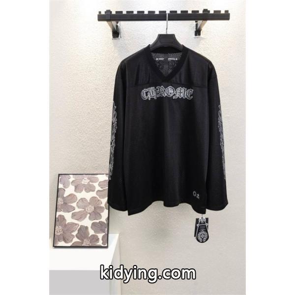 クロムハーツ コピー エッジの効いた ラグジュアリー メッシュ 長袖tシャツ CHROME HEARTS-3