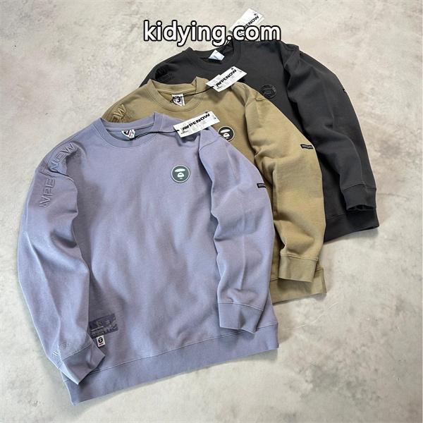 ライトブルー × カーキ × ブラック 3 色 円领 スウェット ベイプ BAPE コピー 秋冬 シンプル ユニセックス-0