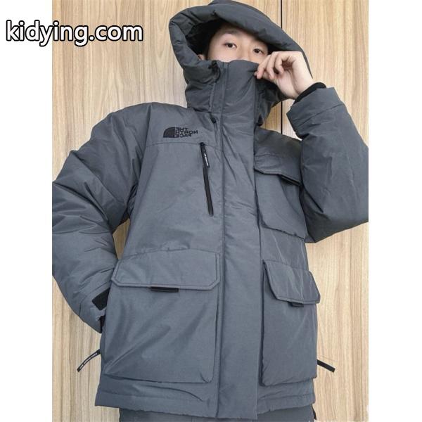 The North Face コピー グレーマルチポケットダウンジャケット アウトドア風 2025秋冬注目 ザノースフェイス-1