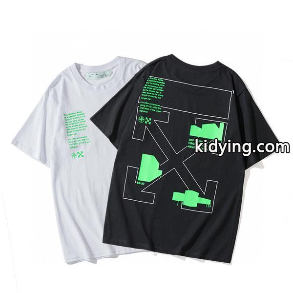 上質な質感!Off-Whiteオフホワイトｔシャツ通販のメンズクルーネック半袖Tシャツスーパーコピー　ブラック、ホワイト2色-0