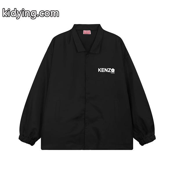 ケンゾー ブラック ホワイトフラワー KENZOロゴ ジャケット コピー 秋冬 清潔感 当店イチオシ-1