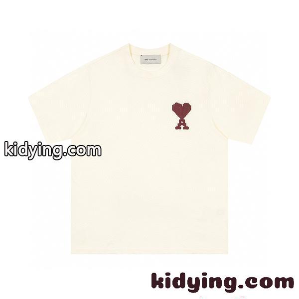 今季注目 AMI PARIS アミ パリス コピー 半袖Tシャツ シンプルスタイル デイリーコーデ-4