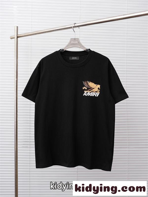 イーグルグラフィック ロゴプリント クルーネック アメリカンテイスト AMIRI アミリ コピー 半袖Tシャツ ストリートウェア-1