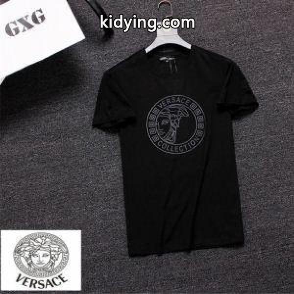 おしゃれに着こなせる ヴェルサーチVERSACE 今夏のお気に入りスタイル Tシャツ/ティーシャツ お目立ち度の高い新品 2色可選_ヴェルサーチ VERSACE_ブランド コピー 激安(日本最大級)-1