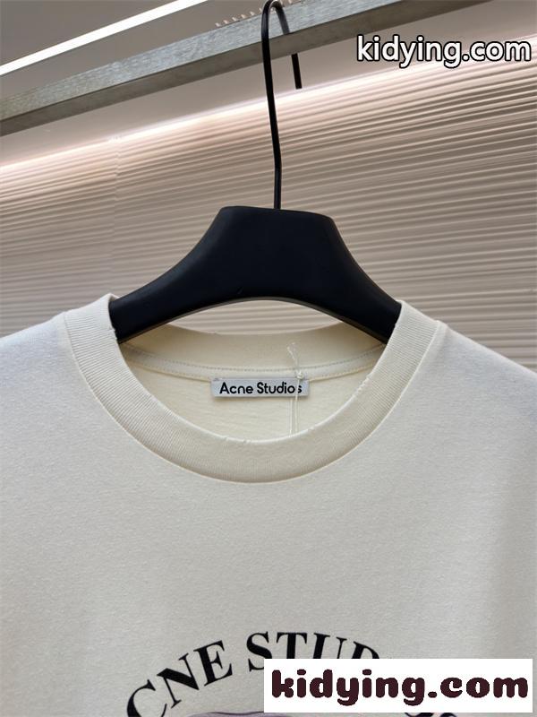 好評発売 ブラウン 立体ロゴ ゆったり カジュアル ACNE STUDIOS アクネ ストゥディオズ コピー 半袖Tシャツ-3