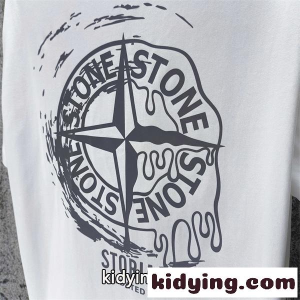 クルーネックTシャツ ミニロゴデザイン 都会派カジュアル STONE ISLAND ストーンアイランド コピー Tシャツ 普段使い 好評アイテム-10