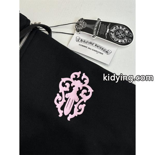 ジップ パーカー ブラック 入手困難 快活 モード系 CHROME HEARTS クロムハーツ コピー-3