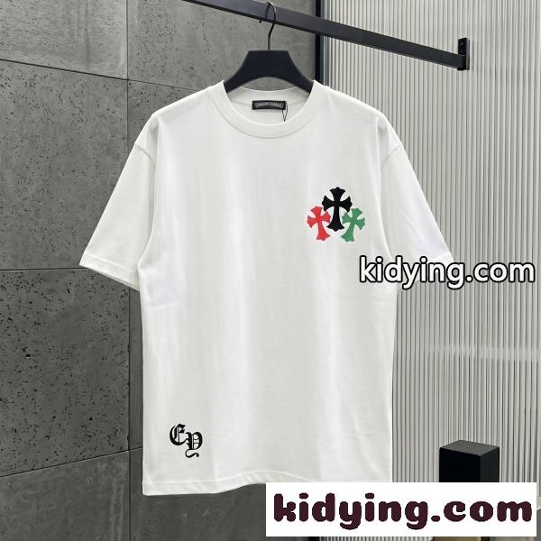CHROME HEARTS コピー クロムハーツ コピー マルチクロスバックプリントTEE カラフルモチーフ半袖 主役級デザイン-0