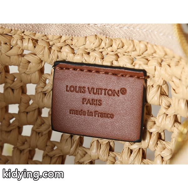 ムーンシェイプ Louis Vuitton 草編みロゴプレート ルイヴィトン ショルダーバッグ 偽物 レディース ユニーク-7