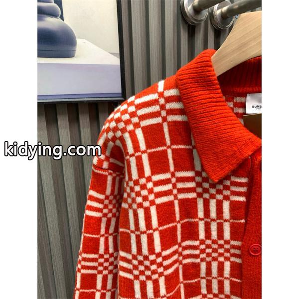 存在感抜群 秋冬華やか レッド チェック BURBERRY バーバリー コピー ニット カーディガン-4