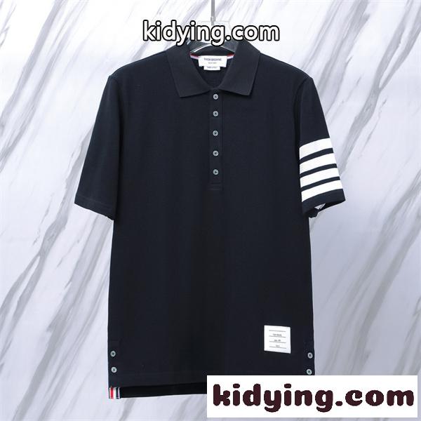THOM BROWNE トムブラウン コピー 4BARスリーブデザイン 鹿の子 半袖ポロシャツ-1