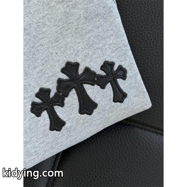 クロムハーツ Chrome Hearts コピー ミニマルクロス刺繍 パーカー シンプル洗練 定番-4
