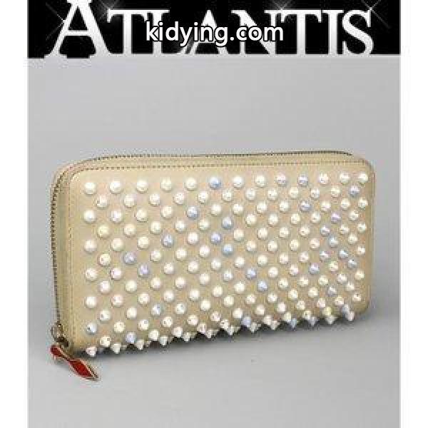 クリスチャン ルブタン ラウンドファスナー 長財布 スタッズ ベージュ :042804:atlantis - 通販ショッピング-0