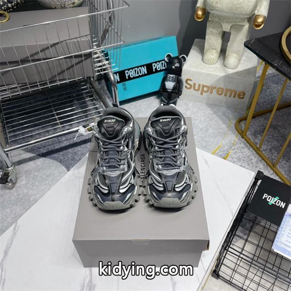 BALENCIAGA 激安 Track.2 スニーカー メンズ 4代 ブラック×グレー 配色 ローカット 厚底 ボリュームソール ダッドシューズ-0
