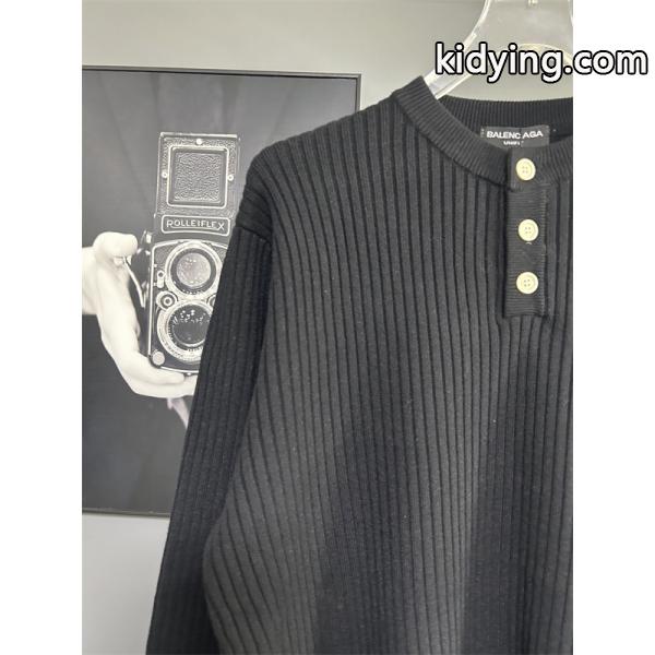 BALENCIAGA 偽物 スウェットシャツ リブ編み 長袖 ボタンデザイン カジュアル トップス バレンシアガ-3