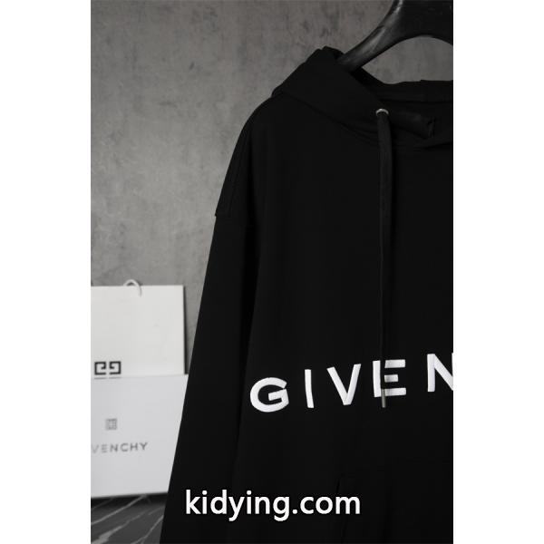 ジバンシー GIVENCHY コピー 秋冬クリーン 高級な 定番 ホワイト ブラックロゴ パーカー-4