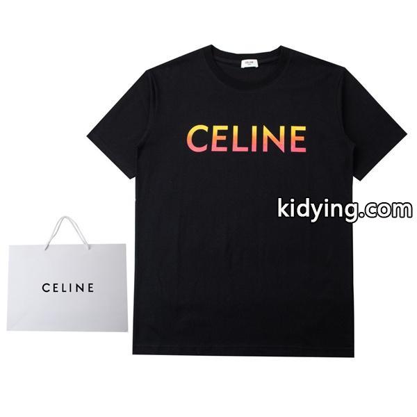 人気高いCELINEコピー セリーヌ半袖tシャツ 通販 2色展開 幅広いコーデで活躍 カップルペアルック-0