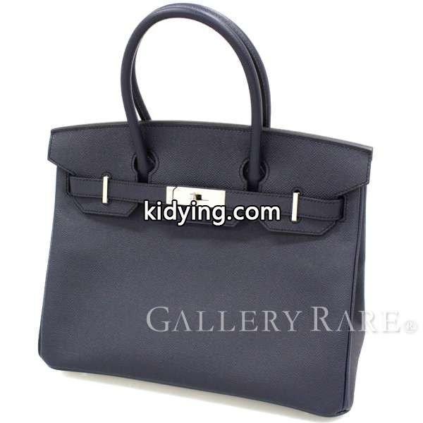エルメス バーキン30 cm ハンドバッグ ブルーインディゴ×シルバー金具 ヴォーエプソン C刻印 HERMES Birkin バッグ :4787839:GALLERY-RARE - 通販ショッピング-0