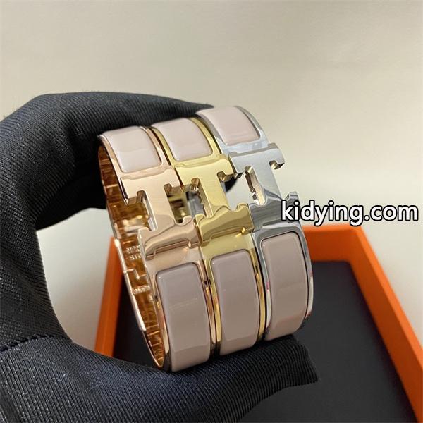 HERMES H エナメル 3 色展開 エルメス 偽物 ブレスレット 高品質アクセサリー-0
