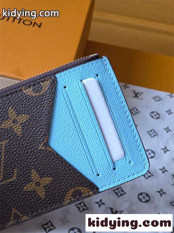 Louis Vuitton コピー ルイヴィトン M27770 カードケース モノグラム ブルー配色 チャーム付き コインケース ファスナー N級品 コンパクト財布 日本限定風-3