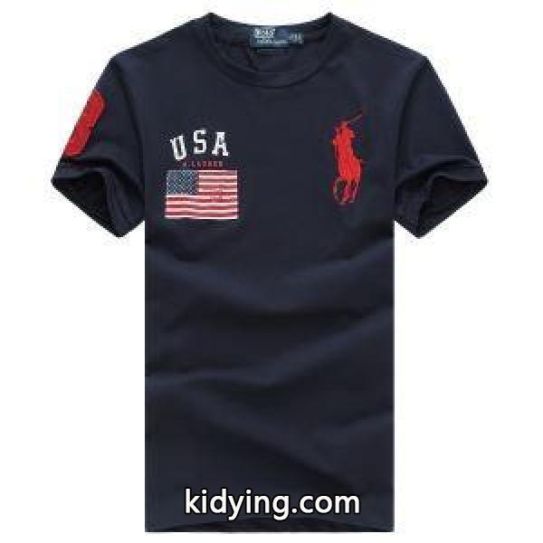 日本限定素材のPolo Ralph LaurenポロラルフローレンBig Pony Cotton Jersey T-Shirt (323690087)のメンズクルーネック半袖Tシャツ-0