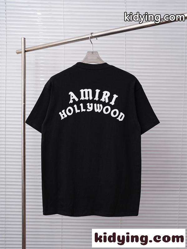 カレッジ風プリント 定番人気 ストリートカジュアル AMIRI アミリ コピー 半袖Tシャツ 旬顔デザイン-1