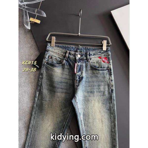 ライトブルー シンプルダメージ デニムパンツ ディースクエアード DSQUARED2 偽物 秋冬 落ち着いた 万能-3