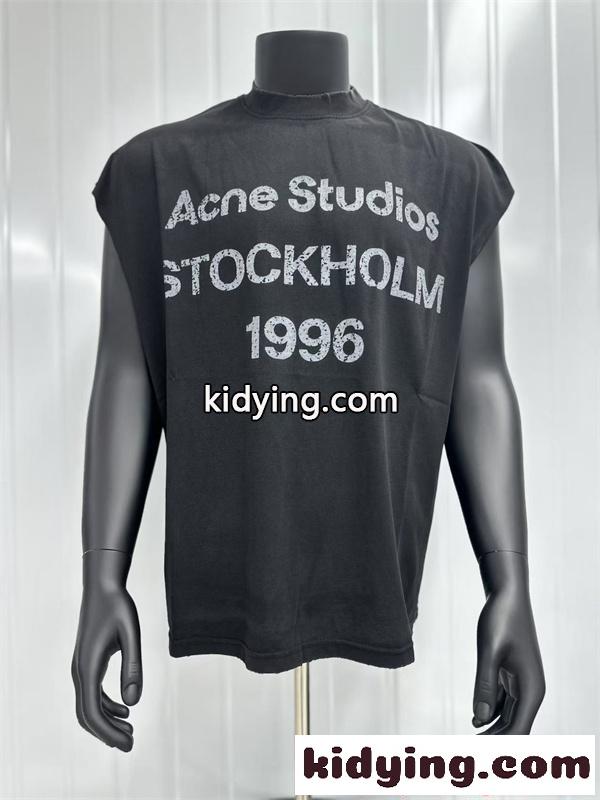 ワンポイント刺繍 ACNE STUDIOS アクネ ストゥディオズ コピー Tシャツ 半袖 ホワイト ブラック シンプル-1