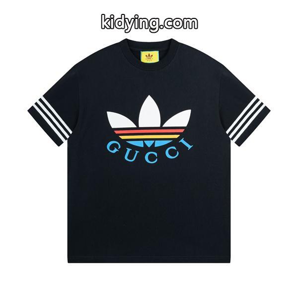 春夏流行人気色Gucc1 x Adidas半袖tシャツ 激安ブランドコピー パネルデザイン 男女兼用-0
