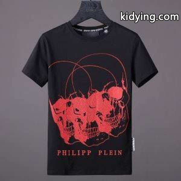 軽量で着心地も良いのPHILIPP PLEINフィリッププレイン激安のメンズクルーネック半袖Tシャツ通販品-1