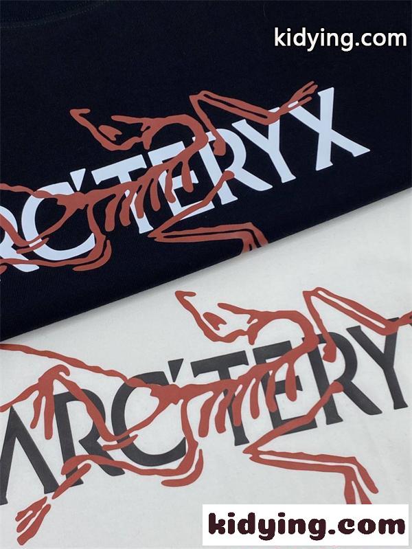 ARCTERYX アークテリクス コピー ホワイト ネイビー配色 プリント 半袖Tシャツ 軽やか素材 ストリート-7