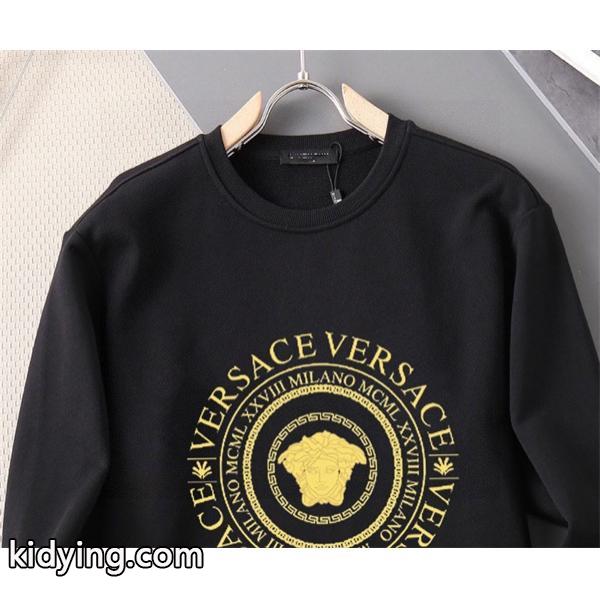 VERSACE ヴェルサーチ コピー 秋冬定番 ブラック×ゴールド スウェット 上品 大人気-4