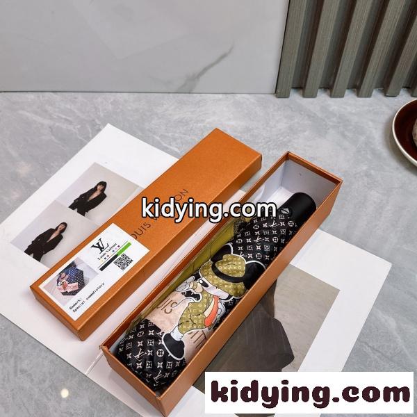 2026新作 LOUIS VUITTON 激安 ルイヴィトン 全自動折りたたみ傘 晴雨兼用 UVカット 遮熱 軽量 ワンタッチ開閉 ギフトBOX付き-1