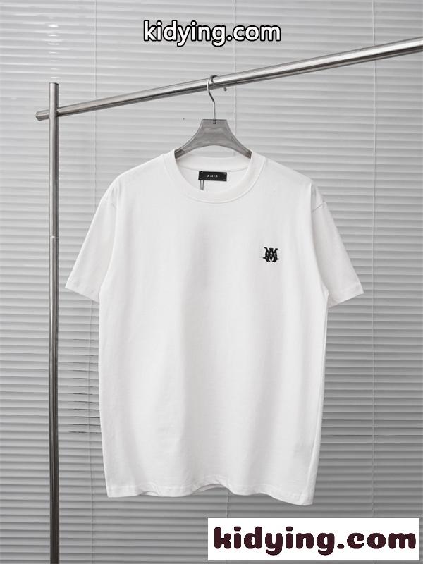 ミニロゴ 刺繍デザイン クルーネック ベーシックフォルム AMIRI アミリ コピー 半袖Tシャツ 上質カジュアル-1