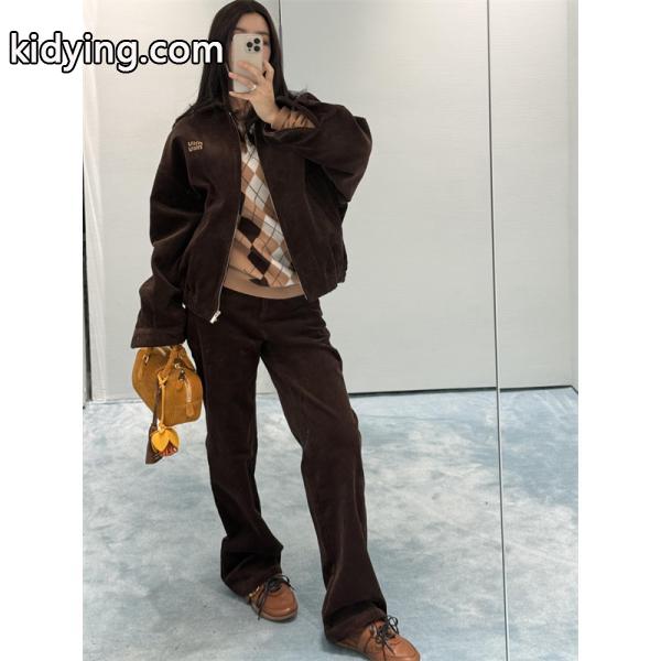 落ち着き感 温もり ブラウン コーデュロイ MIUMIU ミュウミュウ コピー ジャケット 定番-7