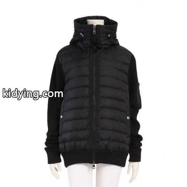 モンクレール MONCLER ブルゾン ナイロン ウール 黒 ダウン切替 フード付き 94028 レディース 中古 :244756:RECLOヤフーショップ - 通販ショッピング-0