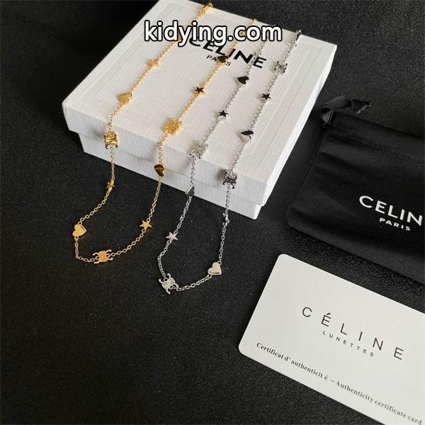 CELINE セリーヌ 偽物 2025秋冬 ハート＆トリオンフモチーフ ゴールドチェーン ネックレス-4