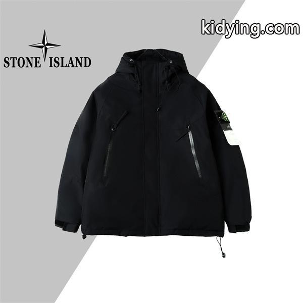 ブラック タフ素材 高機能 防水仕上げ STONE ISLAND ストーンアイランド コピー ダウンジャケット-0