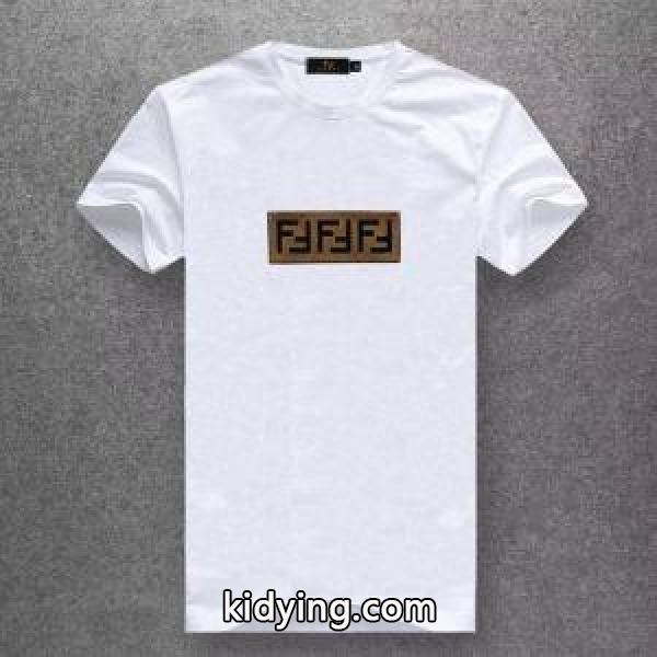 VIPSALE◆関税込 FENDI メンズ ブラウン ジャガード 半袖Tシャツ41887352フェンディ t シャツ コピー１０色展開-0