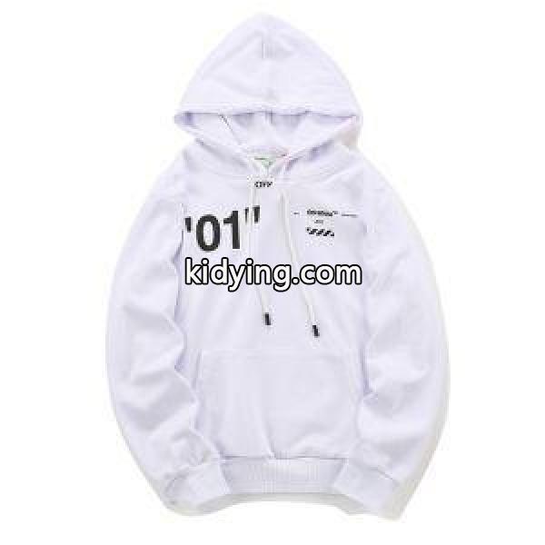 【18AW/早期完売】Off-Whiteオフホワイト激安スーパーコピー芸能人着用プルオーバーパーカーブラック、ホワイト-1