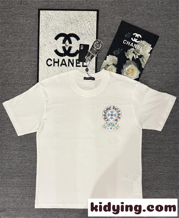 クロスプリント Tシャツ  クロムハーツ コピー CHROME HEARTS メンズ レディース 半袖トップス カラークロス ロゴデザイン ストリート-6