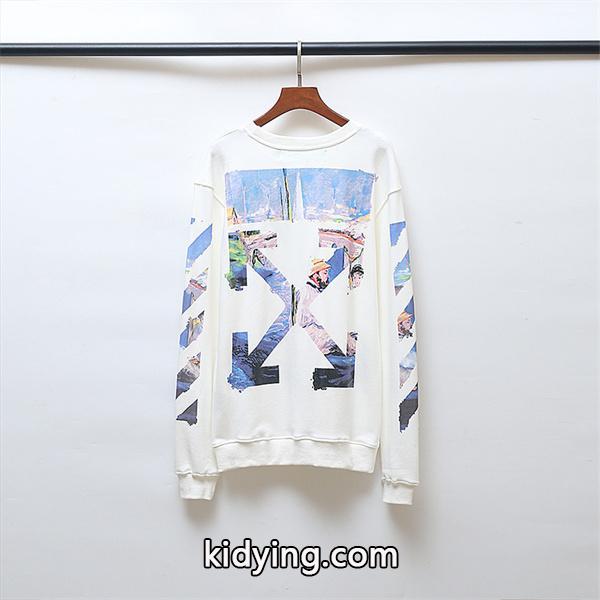 トレンド最前線 Off-White オフホワイト コピー クロスモチーフ 裏起毛 スウェット-2