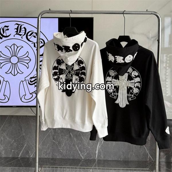 クロムハーツ Chrome Hearts コピー 存在感クロスプリント 裏起毛 パーカー 個性演出 トレンド注目-0