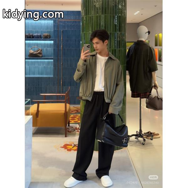 シンプル 2025秋冬 LOEWE 偽物 ジャケット ロエベ カーキカラー 上品なカジュアルスタイル-4