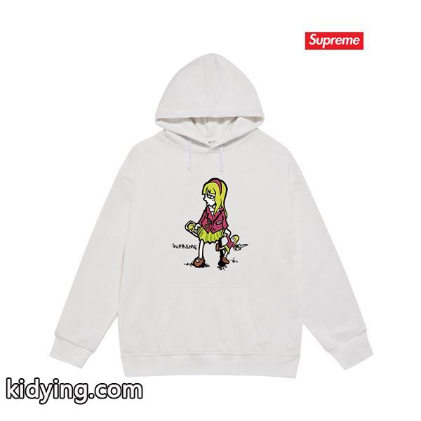 ブラック 2025秋冬 アートグラフィック Supreme シュプリーム 偽物 イラストパーカー-0