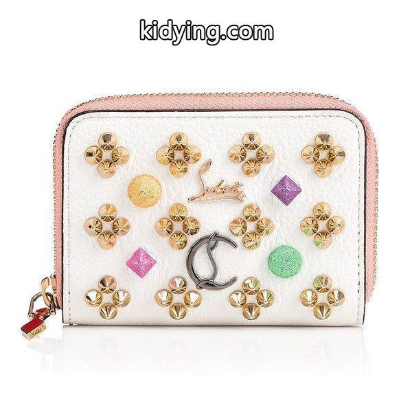 クリスチャンルブタン パネトーネ スパイク コインケース 小銭入れ 1185143W033 Christian Louboutin Panettone Coincase ホワイト スタッズ :1185143w033:Luxury Showcase - 通販ショッピング-0