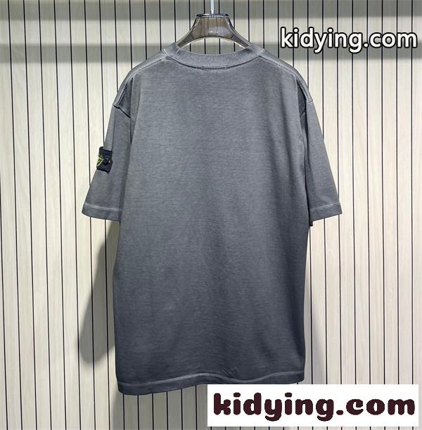 高評価 グラデーション Tシャツ ライトグレー 半袖 カジュアル STONE ISLAND コピー ストーンアイランド-4