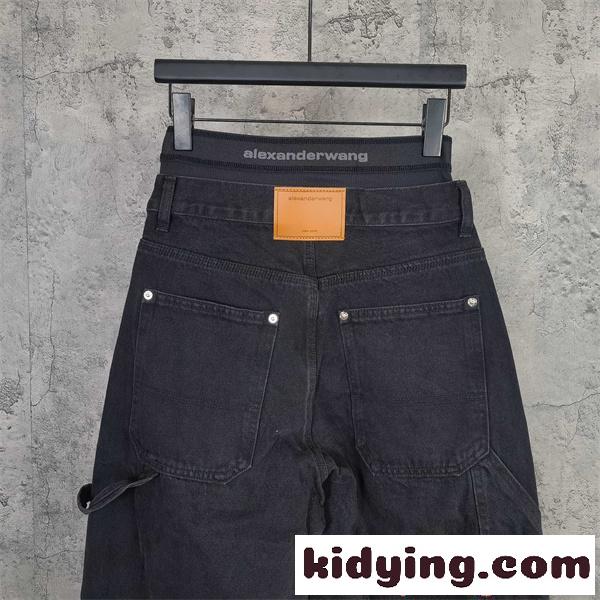 Alexander wang デニムパンツ ワイドストレート ハイライズ設計 脚長見え トレンド アレキサンダーワン コピー-6