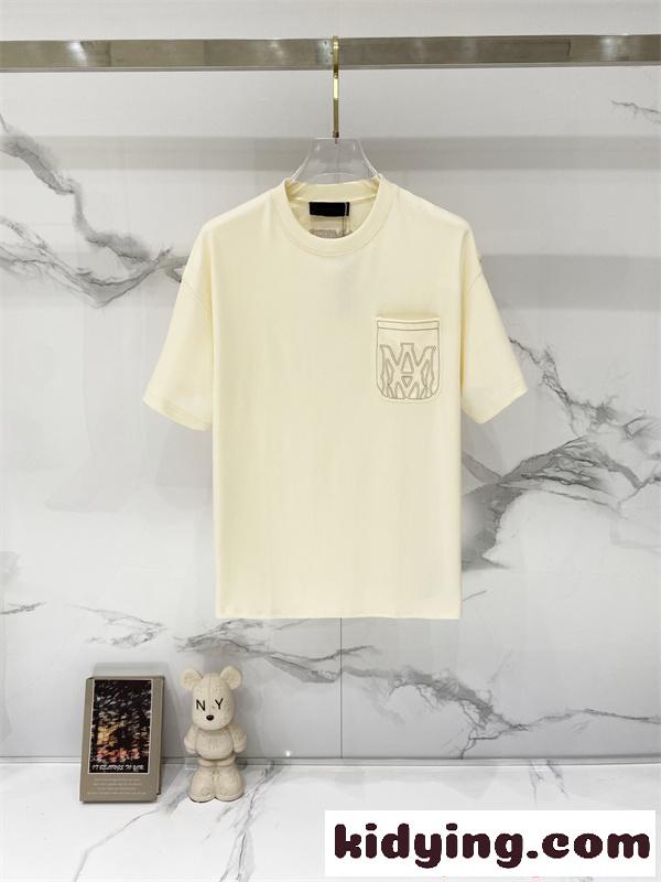 アミリ コピー ユニセックス 半袖Tシャツ ポケット付き ミニロゴ シンプル デイリーコーデ AMIRI-1