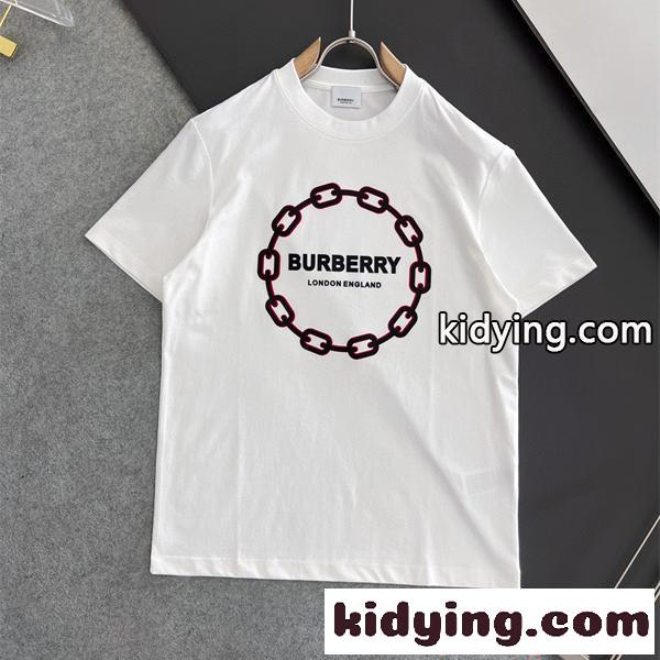 BURBERRY バーバリー コピー 注目沸騰 ホワイト  ストリート 半袖Tシャツ プレミアム おすすめ-0